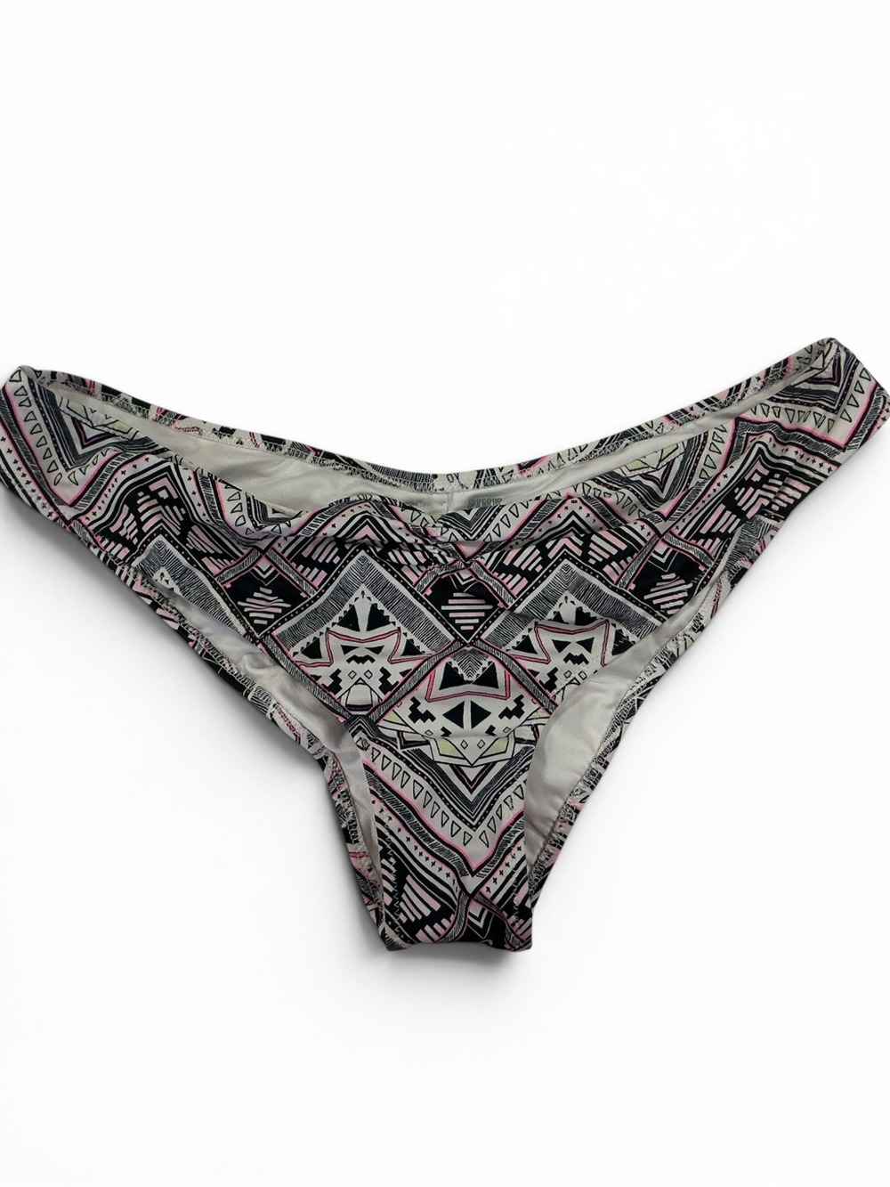 PINK VS Hot Pink and Black Tribal Print Cheeky Bikini Bottoms NWOT Size Medium